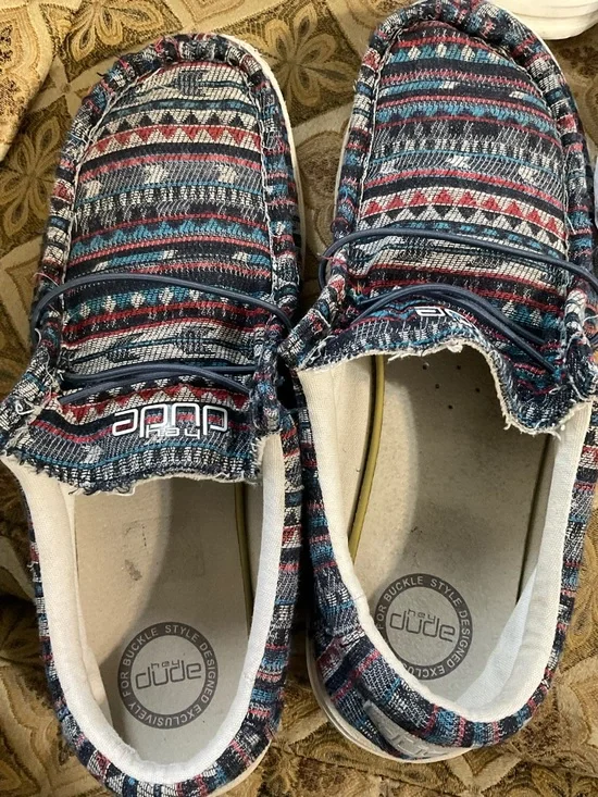 Hey Dude Men’s Wally Native- Southwestern Pattern Slip-On Loafers Size 12 - Picture 6 of 8